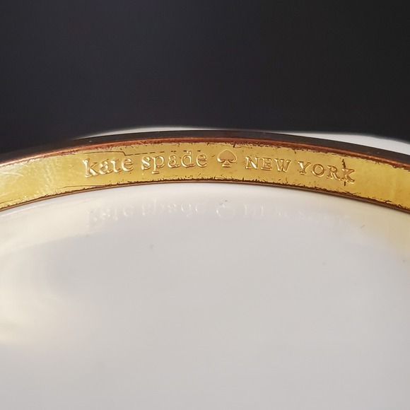 2 Kate Spade Pink Bangle Bracelets Hot to Trot & Toast of the Town Gold Plated - Picture 8 of 10